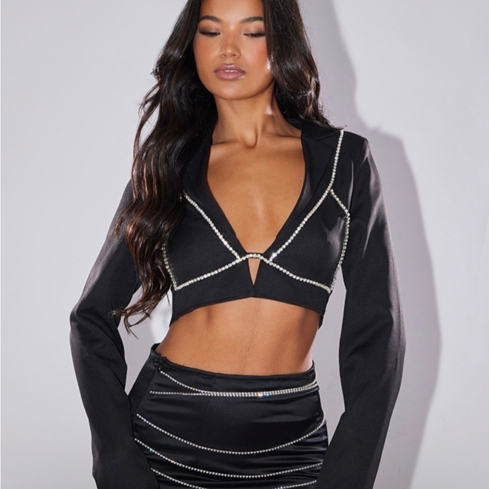 Pretty little thing diamante bralet crop top